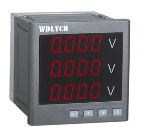 Gray Dual Led Digital Panel Watt Meter , Panel Mount Voltage Display 4 Digits Led